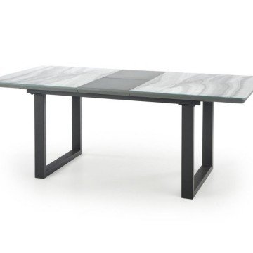 Фото3.Обеденный стол MARLEY 160 (200) x90 Halmar белый мрамор/черный